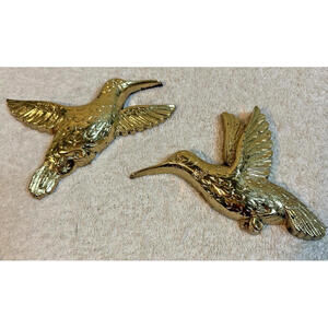 Vintage Homco Wall Art Hanging Decor Birds Hummingbird Set of 2 Hard Plastic